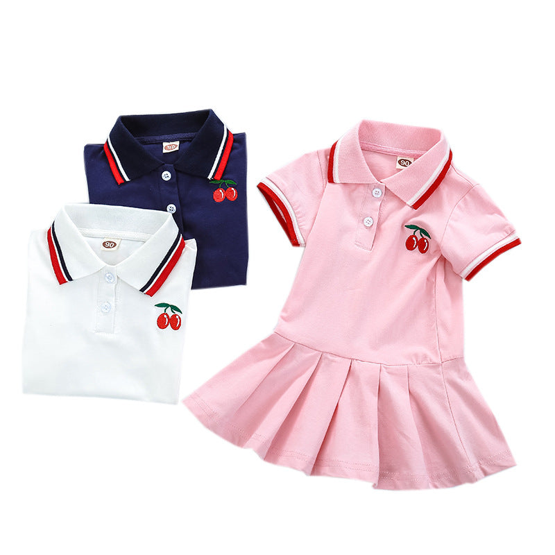 Pleated Skirt with Short Sleeves Pleated Skirt with Short Sleeves